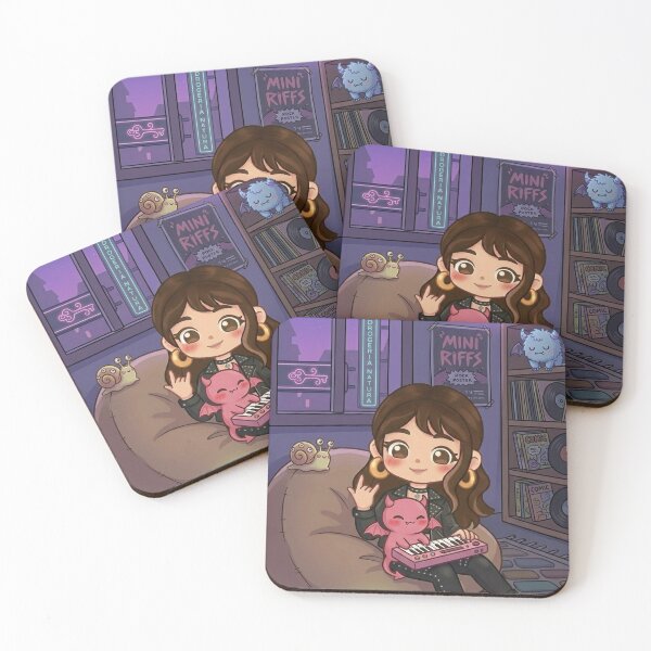 Item preview, LILITH: teaching piano | Cute Guardian learning how to play & Chibi girl in monster room Sticker designed and sold by PastelParasite.