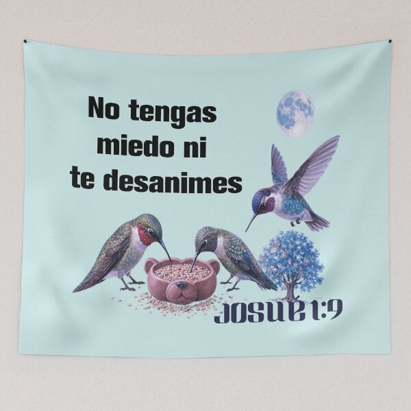 Item preview, Hummingbirds with Bible Verse Joshua One Nine designed and sold by the artedivino.
