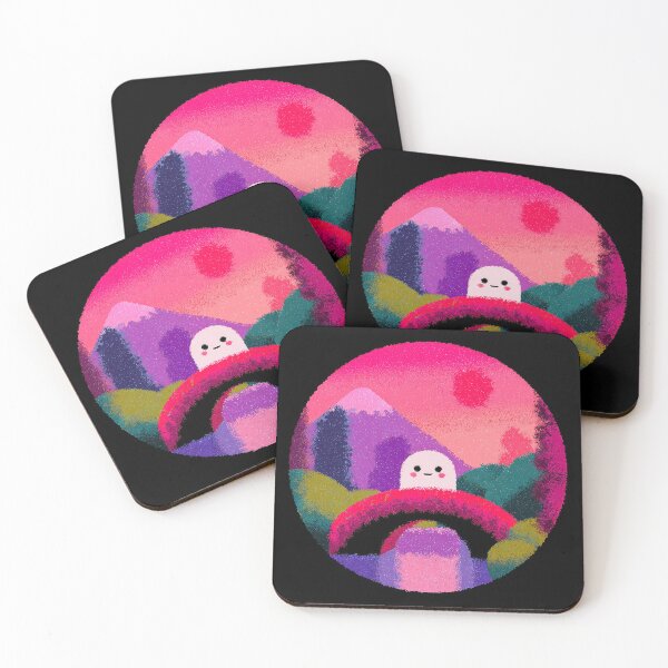 Item preview, Kawaii Rainbow Ghost Over Purple Mountains designed and sold by bubblegoth.