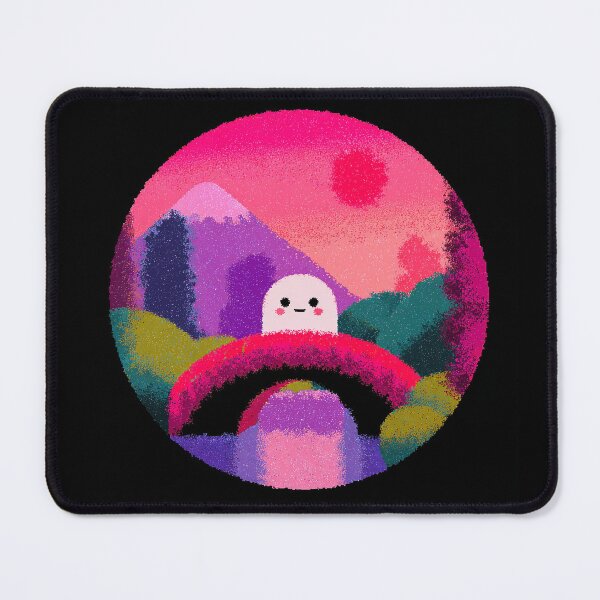 Item preview, Kawaii Rainbow Ghost Over Purple Mountains designed and sold by bubblegoth.