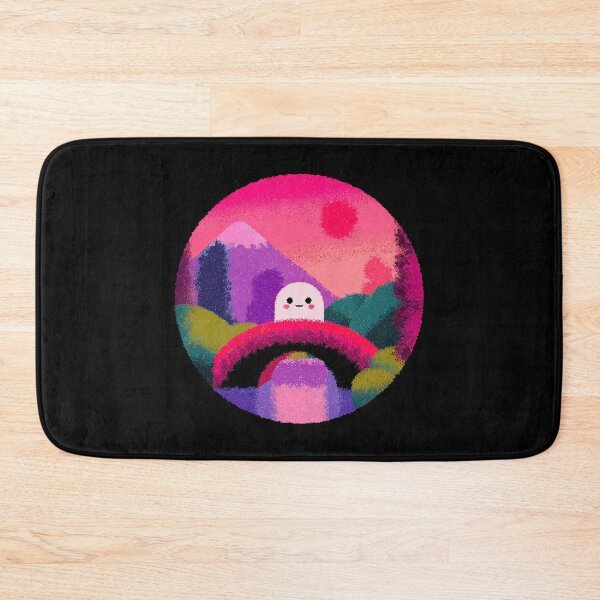 Item preview, Kawaii Rainbow Ghost Over Purple Mountains designed and sold by bubblegoth.