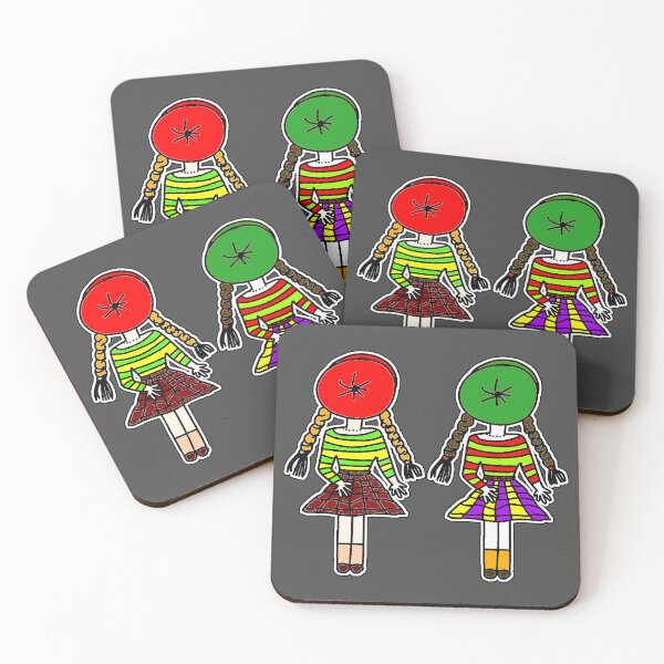 Item preview, "Whimsical Tomato-Head Girls in Vibrant Outfits" designed and sold by nighttime1990.