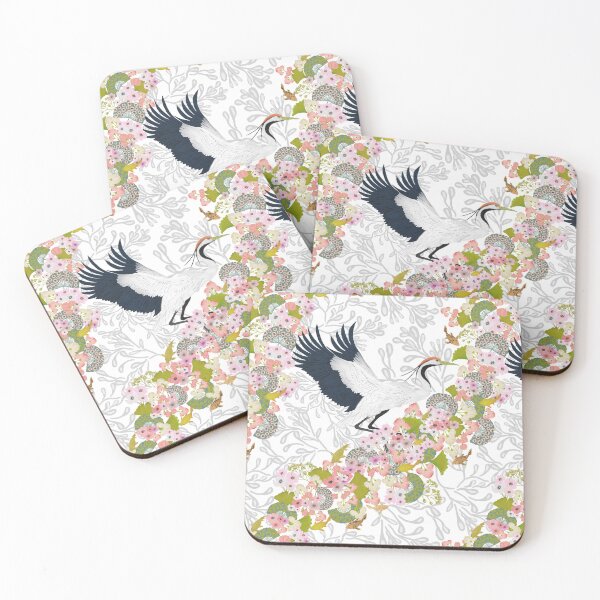 Item preview, Crane & Golden Koi Floral Ribbon designed and sold by phatlizzardart.