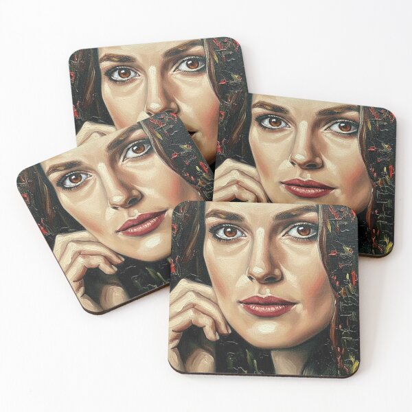 Item preview, The English Rose: Keira Knightley Botanical Impasto Portrait designed and sold by Art's Diner.
