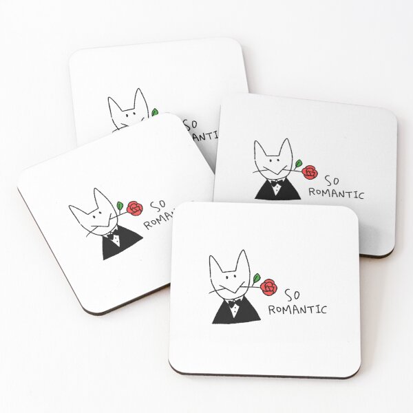 Item preview, So Romantic Cat Sticker, Cute White Cat with Rose, Funny Romantic Cat Art, Valentine Gift for Cat Lover, Whimsical Doodle Illustration designed and sold by lazydayz16.