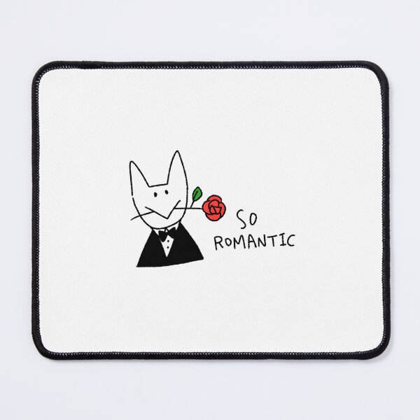 Item preview, So Romantic Cat Sticker, Cute White Cat with Rose, Funny Romantic Cat Art, Valentine Gift for Cat Lover, Whimsical Doodle Illustration designed and sold by lazydayz16.