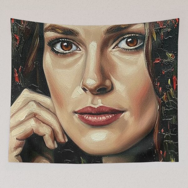 Item preview, The English Rose: Keira Knightley Botanical Impasto Portrait designed and sold by Art's Diner.