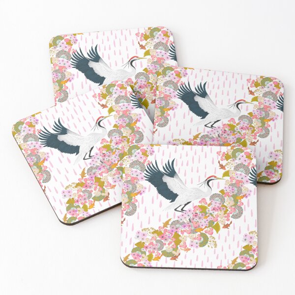 Item preview, Crane & Golden Koi Floral Ribbon designed and sold by phatlizzardart.
