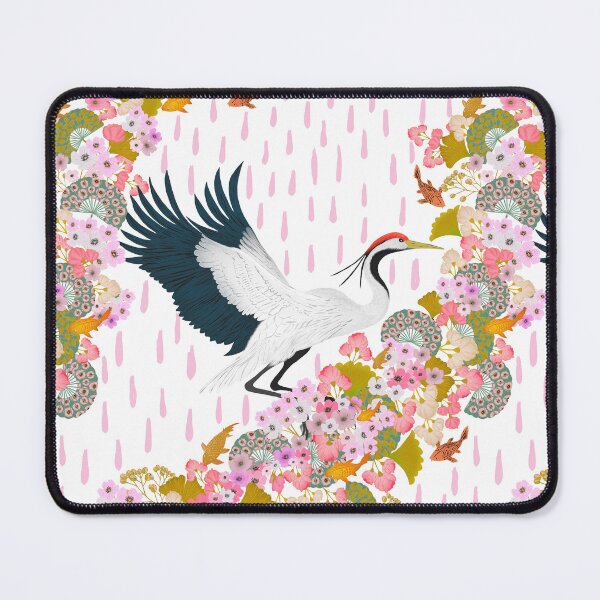 Item preview, Crane & Golden Koi Floral Ribbon designed and sold by phatlizzardart.
