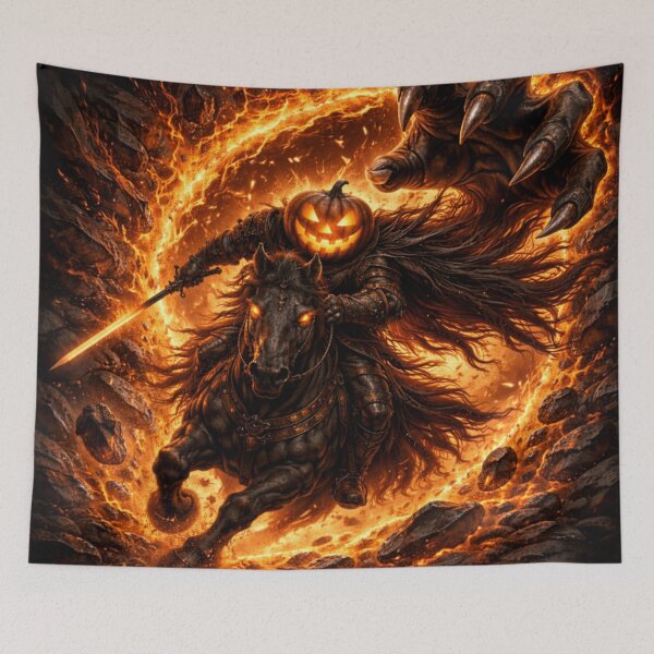 Item preview, Headless Horseman Hellfire Portal – Dark Fantasy Halloween Art designed and sold by TheHorsemanRidesAgain.