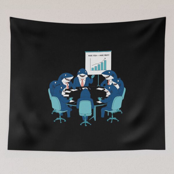 Item preview, Business Sharks Profit Meeting Cartoon designed and sold by PMTaurus.