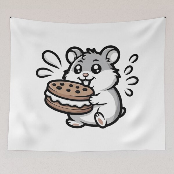 Item preview, Kawaii Hamster Twisting Cookie Milk Splash - Cute Animal Sticker designed and sold by Mr-wow.