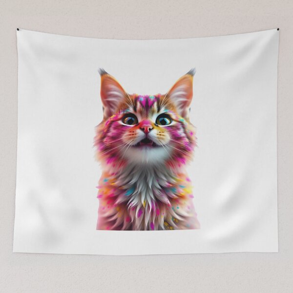 Item preview, Holi Cat Bliss – Vibrant Festival Colors designed and sold by Teewave-Ashish.