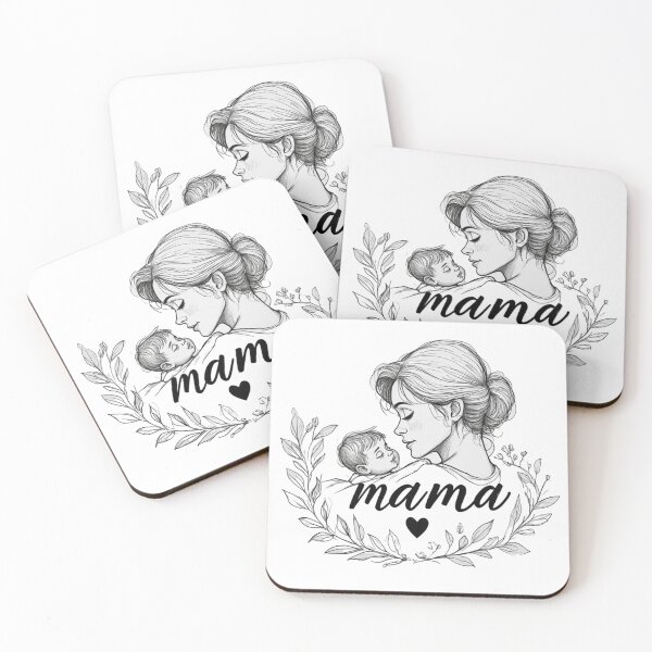 Item preview, Tender Embrace: Minimalist Floral Mother and Baby Line Art designed and sold by sanorastyle.
