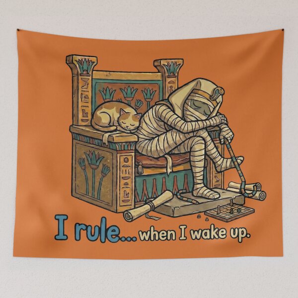 Item preview, Sleepy Pharaoh Mummy - I Rule When I Wake Up designed and sold by MythoWorldddd.