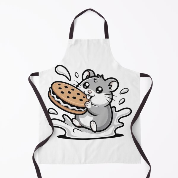 Item preview, Adorable Hamster With Cookies And Milk - Funny Kawaii snack designed and sold by Mr-wow.