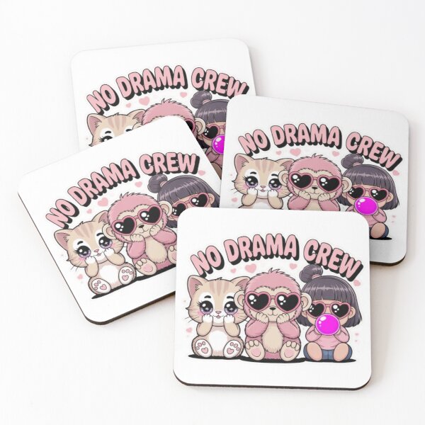 Item preview, No Drama Crew T-Shirt – Cute Kawaii Best Friends Design Gift for Girls & Friendship Squad designed and sold by GemBob Creations.