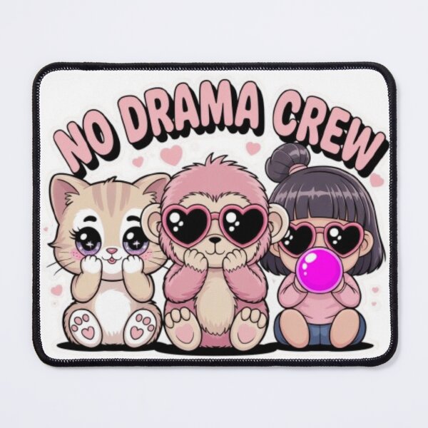 Item preview, No Drama Crew T-Shirt – Cute Kawaii Best Friends Design Gift for Girls & Friendship Squad designed and sold by GemBob Creations.