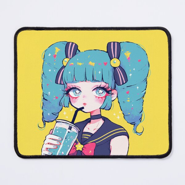 Item preview, Kawaii Twintails Boba Tea Girl designed and sold by bubblegoth.