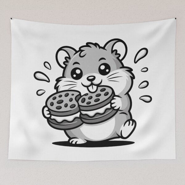 Item preview, Cute Hamster Milk Splash Cookie - Dynamic Kawaii Anime Art designed and sold by Mr-wow.
