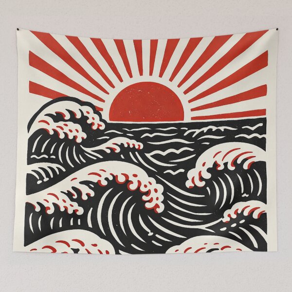Item preview, sun and the waves retro art designed and sold by trengeee.