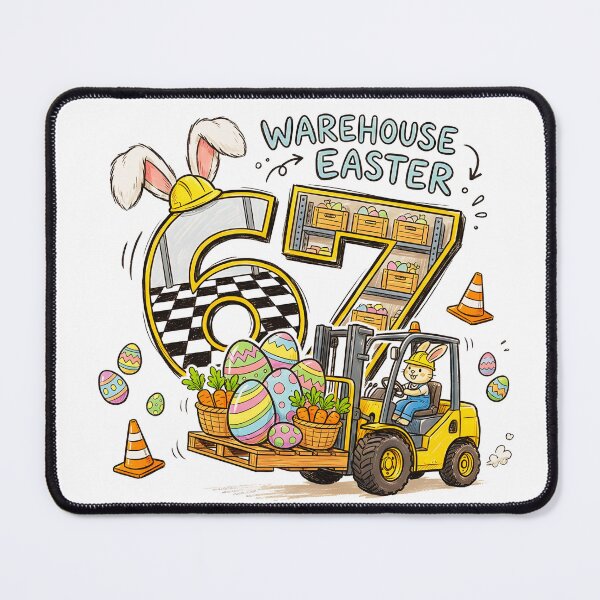 Item preview, Warehouse Easter 67 – Funny Forklift Bunny Worker designed and sold by ArcticFoxStudio.