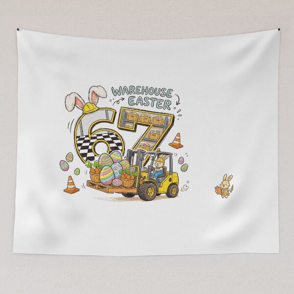 Item preview, Warehouse Easter 67 – Funny Forklift Bunny Worker designed and sold by ArcticFoxStudio.
