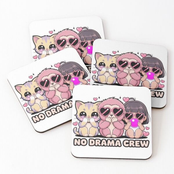 Item preview, No Drama Crew T-Shirt – Cute Kawaii Girl Gang Aesthetic Gift for Best Friends & Teen Girls designed and sold by GemBob Creations.