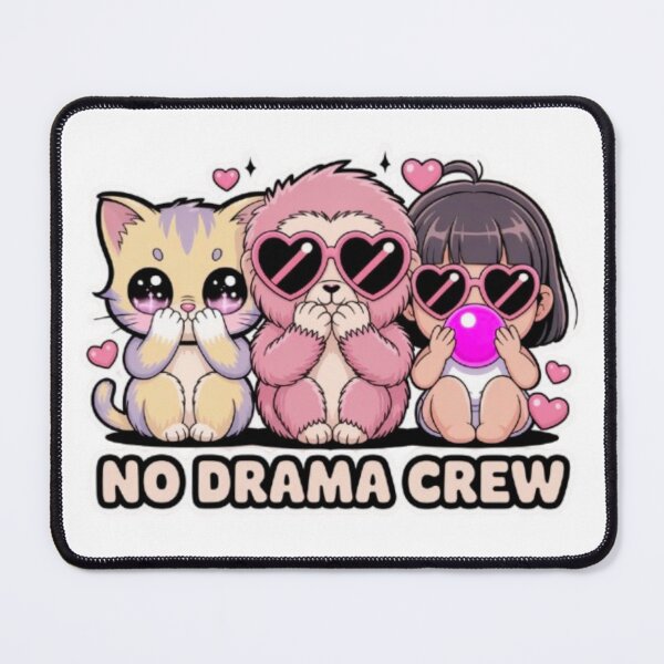 Item preview, No Drama Crew T-Shirt – Cute Kawaii Girl Gang Aesthetic Gift for Best Friends & Teen Girls designed and sold by GemBob Creations.