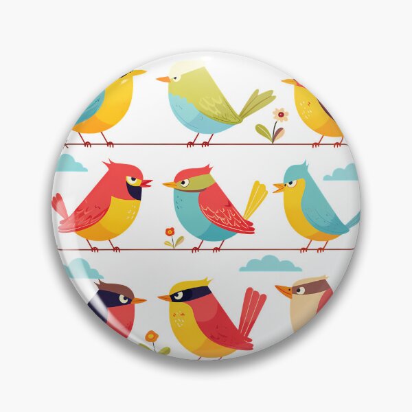 Item preview, Cute Cartoon Birds Collection - Colorful Whimsical Bird Art Print designed and sold by DesignArtist.ia.