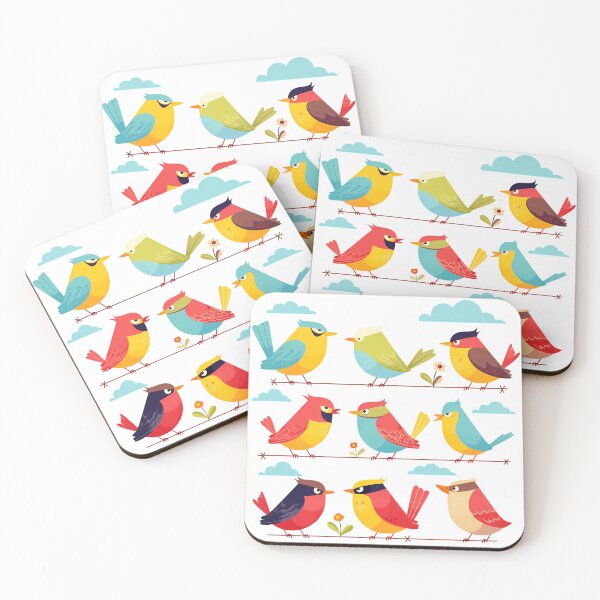 Item preview, Cute Cartoon Birds Collection - Colorful Whimsical Bird Art Print designed and sold by DesignArtist.ia.