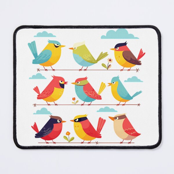 Item preview, Cute Cartoon Birds Collection - Colorful Whimsical Bird Art Print designed and sold by DesignArtist.ia.