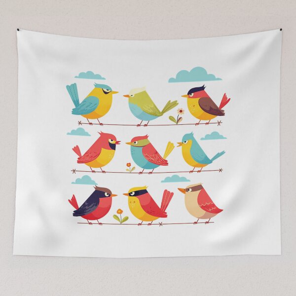 Item preview, Cute Cartoon Birds Collection - Colorful Whimsical Bird Art Print designed and sold by DesignArtist.ia.