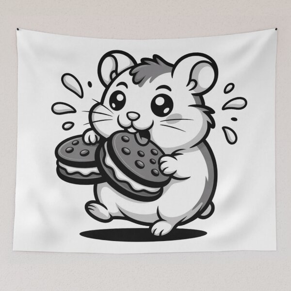 Item preview, Sweet Kawaii Hamster Cookie Time - Pastel Aesthetic Sticker designed and sold by Mr-wow.