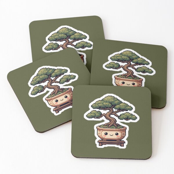 Item preview, Cute Kawaii Pixel Art Bonsai Tree Zen designed and sold by PixelAlchemyHQ.
