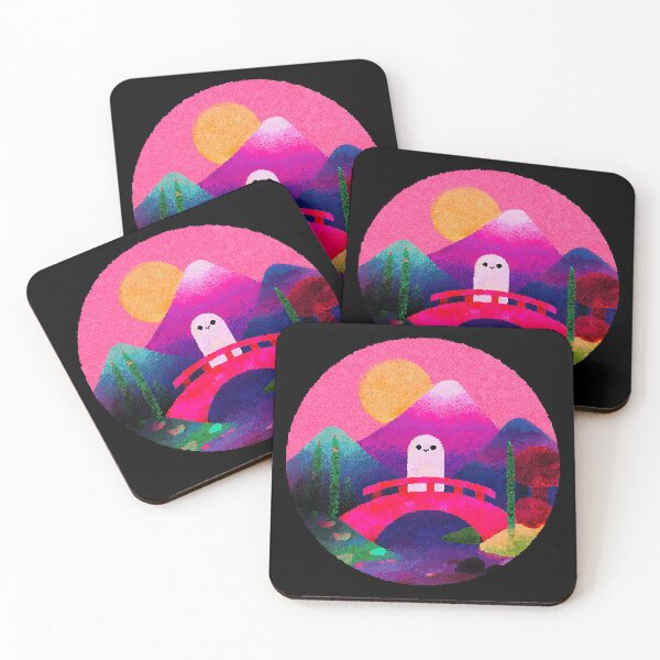 Item preview, Kawaii Ghost Retro Japan Sunset designed and sold by bubblegoth.