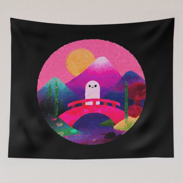 Item preview, Kawaii Ghost Retro Japan Sunset designed and sold by bubblegoth.