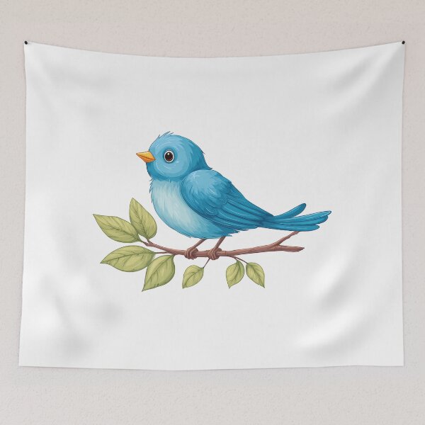 Item preview, Cute Bluebird Watercolor - Soft Whimsical Bird Art Print designed and sold by DesignArtist.ia.