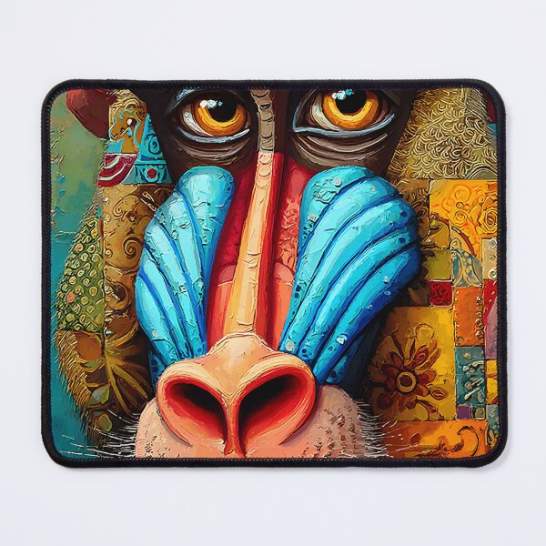 Item preview, Vibrant Baboon Portrait with Abstract Background designed and sold by Artessie.