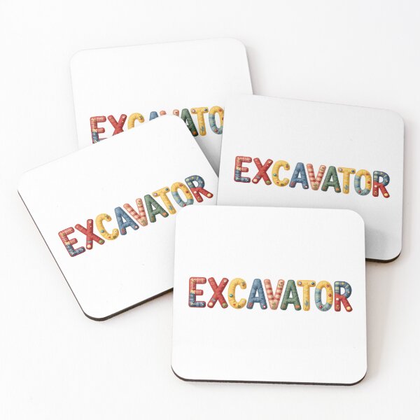 Item preview, EXCAVATOR - IN FAUX COLORFUL LETTERING designed and sold by AlexOBrienArt.
