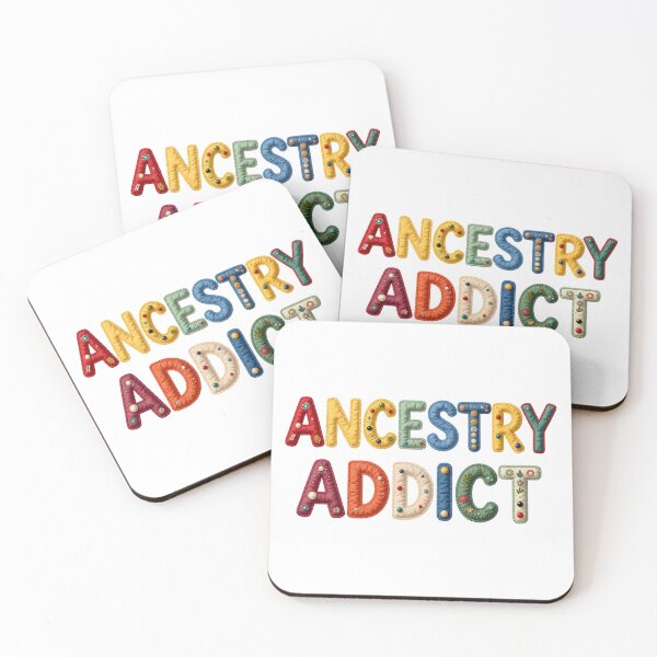 Item preview, ANCESTRY ADDICT - IN COLORFUL FAUX LETTERING designed and sold by AlexOBrienArt.