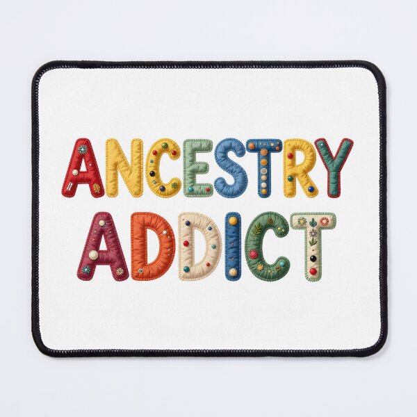 Item preview, ANCESTRY ADDICT - IN COLORFUL FAUX LETTERING designed and sold by AlexOBrienArt.