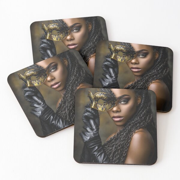 Item preview, Elegant Woman with Gold Mask and Stylish Gloves designed and sold by Artessie.