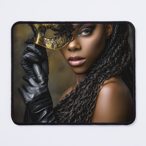 Item preview, Elegant Woman with Gold Mask and Stylish Gloves designed and sold by Artessie.