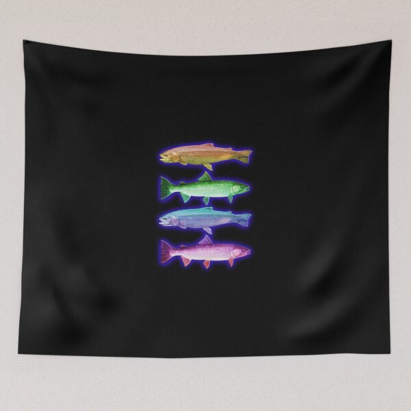 Item preview, Psychadelic Neon Trout Fish designed and sold by LettuceGardens.