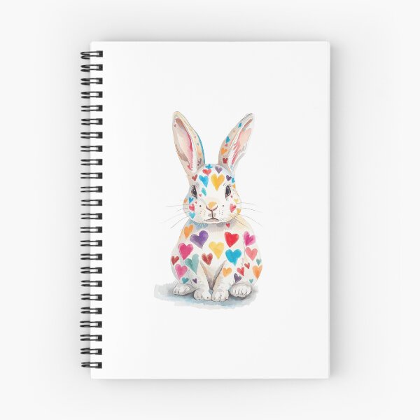 Item preview, A Cute Rabbit with Multi Coloured Hearts designed and sold by Soulstar Designs.