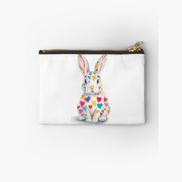 Item preview, A Cute Rabbit with Multi Coloured Hearts designed and sold by Soulstar Designs.