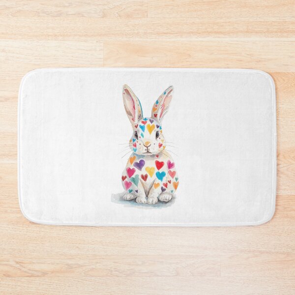 Item preview, A Cute Rabbit with Multi Coloured Hearts designed and sold by Soulstar Designs.