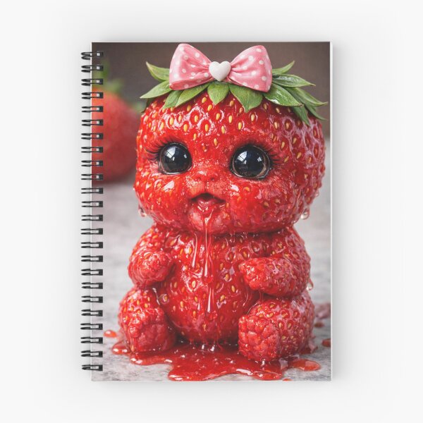 Item preview, Adorable Kawaii Strawberry Monster - Whimsical Fruit Art designed and sold by Dreamy Armine Art.
