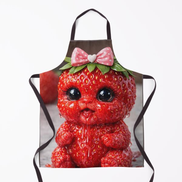 Item preview, Adorable Kawaii Strawberry Monster - Whimsical Fruit Art designed and sold by Dreamy Armine Art.